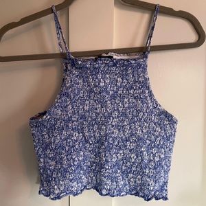 Floral purple crop top